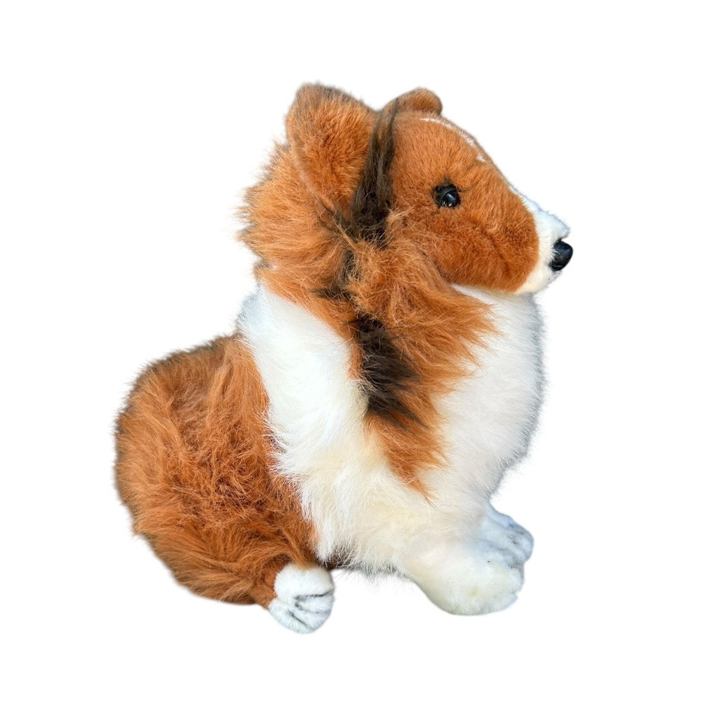 GUND 1989 Medium Plush Lassie Collie Dog Stuffed Toy Realistic Vintage
